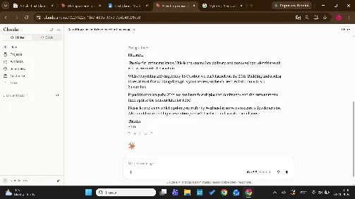 Claude Haiku 5.5’s rewrite of the late-content client reply: 111 words, but it adds a detail the original draft never said