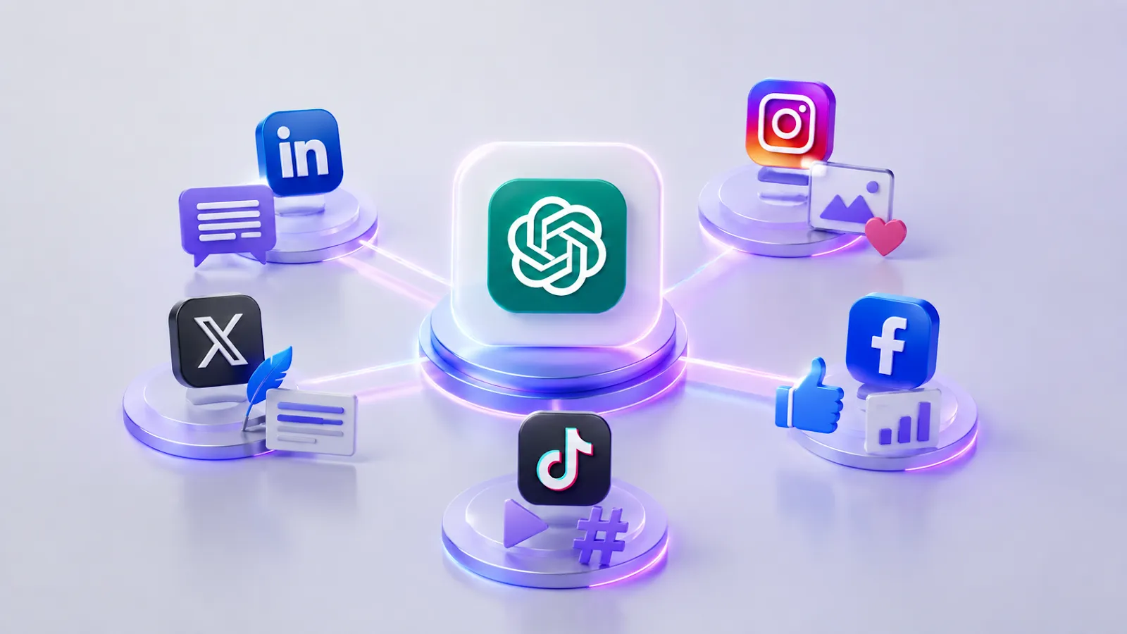 ChatGPT in Different Social Networks